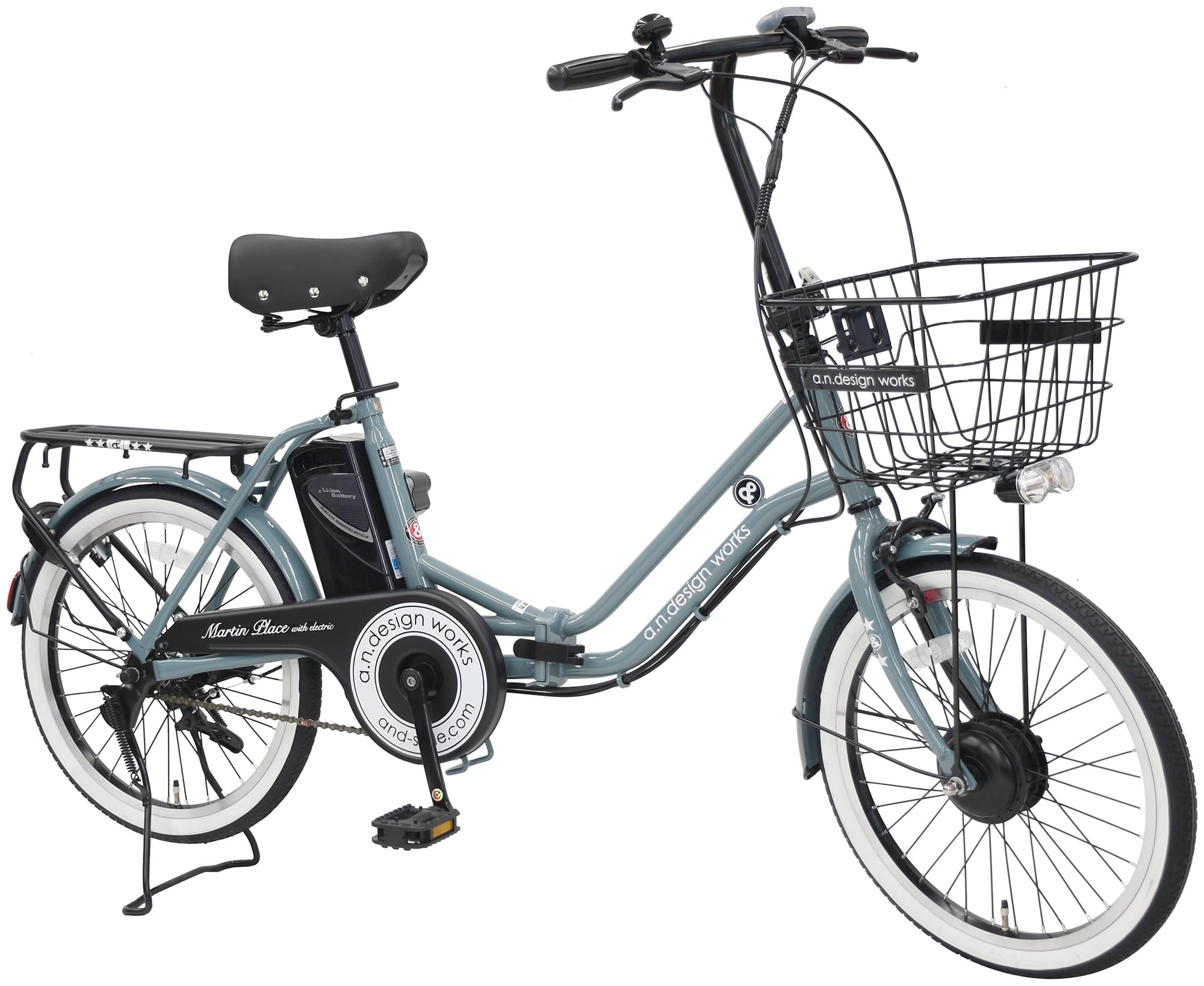 電動アシスト自転車 グレー 20インチ Amazon | a.n.design works FHe-20 アッシュグレー 電動アシスト自転車